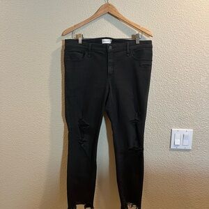 Abercrombie & Fitch Black Distressed Skinny Jeans